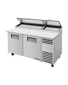 True TPP-AT-67-HC 67" 2-Door Refrigerated Pizza Prep Table with Alternate Top