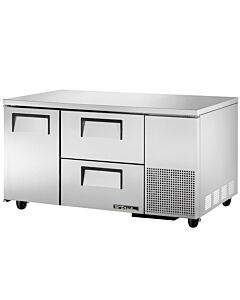 True TUC-60-32D-2-HC 60" Undercounter Refrigerator With 1-Door And 2-Drawers