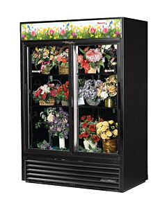True GDM-47FC-HC-LD 54" Two Glass Door Floral Merchandiser with 47 cu.ft. Capacity - 115V - CA