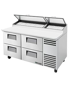 True TPP-AT-67D-4-HC 67" Four Drawer Refrigerated Pizza Prep Table - USA