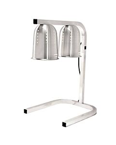 Zanduco Commercial Food Heat Lamp Portable Electric Food Warmer 2-Bulb Freestanding, Silver – 500W, 110V