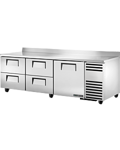 True TWT-93D-4-HC 93" Single Solid Door Deep Worktop Refrigerator with 4 Drawer - 115V - USA