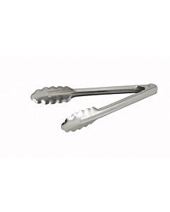 Winco UT-9 9" Stainless Steel Utility Tongs, Heavyweight - CA