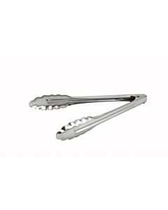 Winco UT-9LT 9" Stainless Steel Utility Tongs, Medium Weight - CA