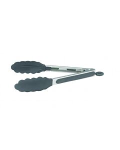 Winco UTS-9K 9" Silicone Grip Utility Tongs with Lock Clip, Stainless Steel - CA