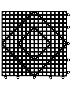 San Jamar VM5280-BK Versa-Mat 12" x 12" Black Interlocking Bar Matting