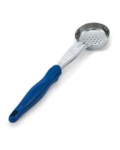 Vollrath 2 oz One Piece Heavy-Duty Spoodle with Perforated Round Bowl - Blue Handle, 6432230