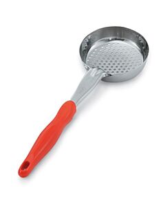Vollrath 8 oz One Piece Heavy-Duty Spoodle with Perforated Round Bowl - Orange Handle, 6432865 - CA