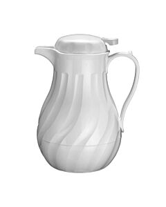Winco VSW-42W 42 oz. White, Swirl Insulated Beverage Server - USA