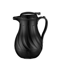Winco VSW-64K 64 oz. Black Swirl Insulated Beverage Server - USA