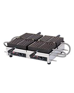 Krampouz WECCBBAT 4" x 6" Brussels Double Electric Waffle Maker - 3.6 kW, 240V