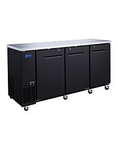 Zanduco 73" Three Solid Door Back Bar Refrigerator - 556L - USA