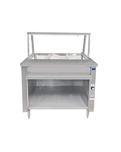 Zanduco 44" Electric Single Tank Steam Teable with 3 Full-Size Pan - 208V, 3kW