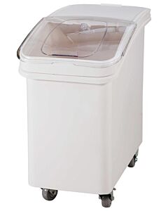 Omcan 80985 21-Gallon Mobile Ingredient Bin with Clear Plastic Cover, Sliding Lid & Scoop - 1 pack