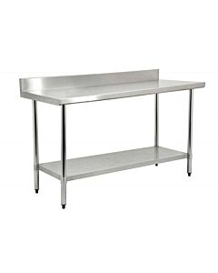 Zanduco Stainless Steel Worktable 24" X 24" with 4" Backsplash and Undershelf - Standard - CA